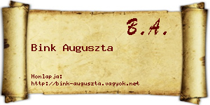 Bink Auguszta névjegykártya
